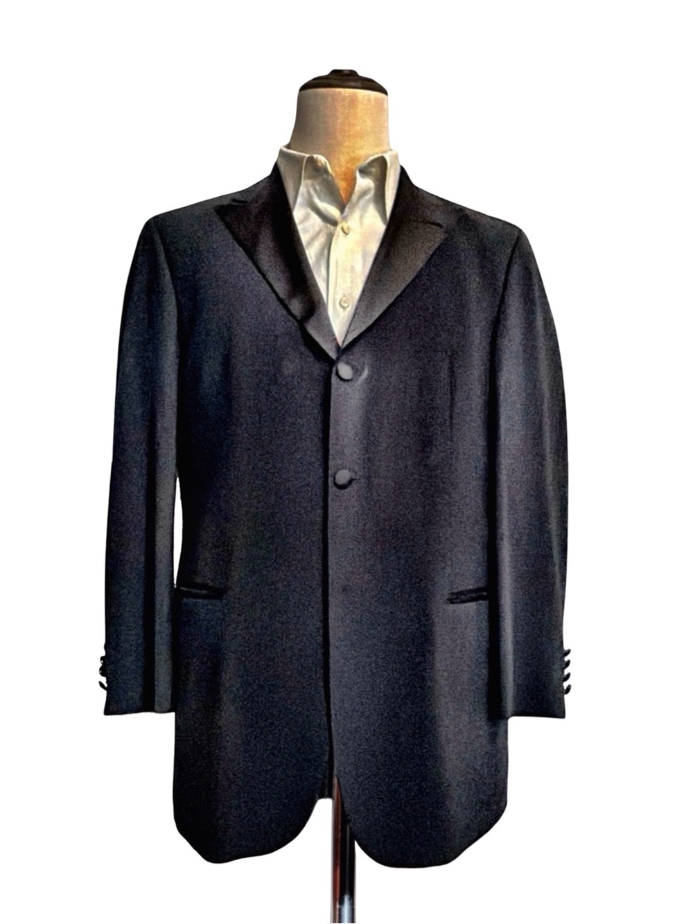 BOSS Men’s Black Tuxedo | Straight-Button | Classic Formal | Wool Blend | 40R